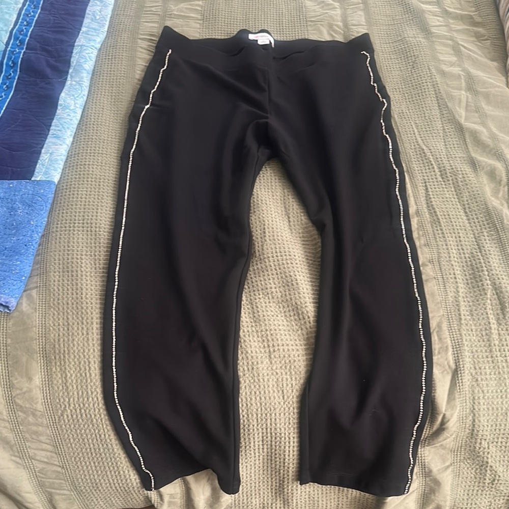 Kids Black Pants with White Trim
